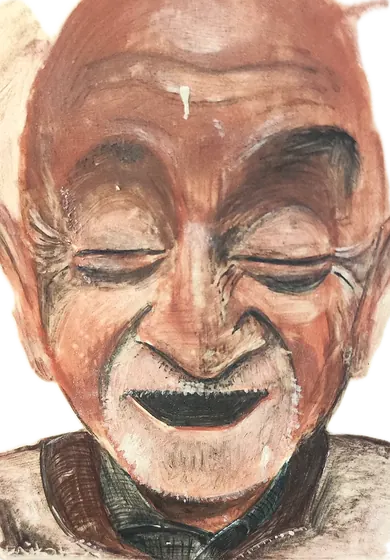 Gemaltes Gesicht: Augen zu