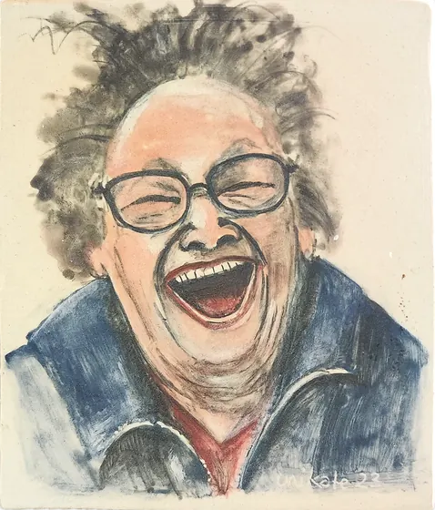 Gemaltes Gesicht: Lachen