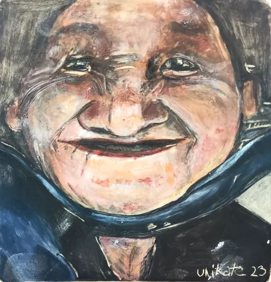 Gemaltes Gesicht: Verschmitzt